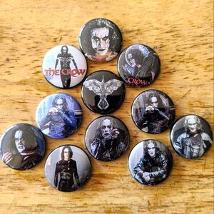 Brandon Lee *The Crow* Movie 1 inch Pinback Buttons - Iconic 90s Cult Classic